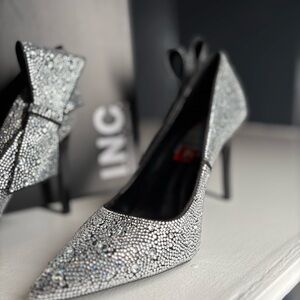 INC International Concepts Silver Glitter Heels